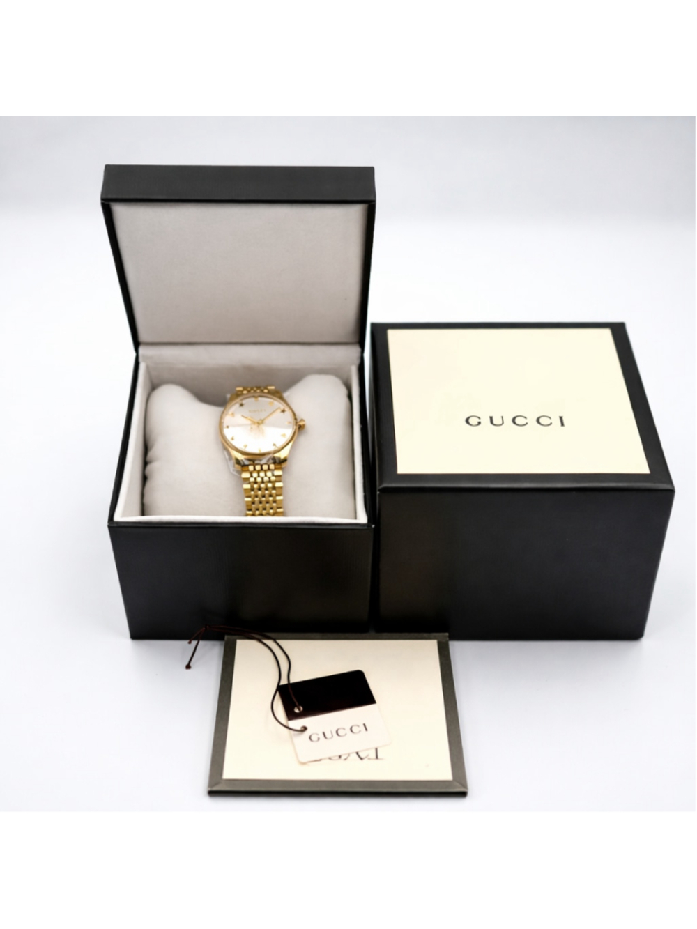 Gucci G-Timeless YA1264155 Gold PVD Silver Dial Bee  Unisex Watch New w/Tag - Picture 5 of 10